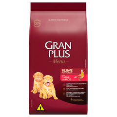 Ração Gran Plus Menu Para Cães Filhotes De Porte Médio E Grande Sabor Carne E Arroz 15 Kg