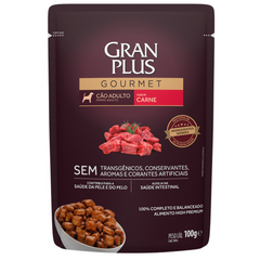 Ração Úmida Granplus Gourmet Sachê Para Cães Adultos Sabor Carne 100gr