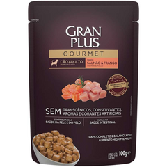 Ração Úmida Granplus Gourmet Sachê Para Cães Adultos Sabor Salmão E Frango 100gr