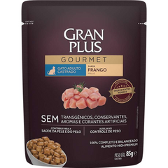 Ração Úmida Granplus Gourmet Sachê Para Gatos Adultos Castrados Sabor Frango 85gr