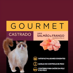 Ração Úmida Granplus Gourmet Sachê Para Gatos Castrados Sabor Salmão & Frango 85grr