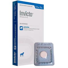 Antipulgas Invicto Para Cães De 11,4kg Até 57kg Com 1 Comprimido