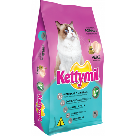 Ração Para Gatos Adultos  Kettymil Sabor Peixe 25kg