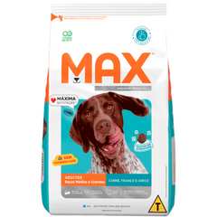 Ração Max Para Cães Adultos De Raças Médias E Grandes Sabor Carne, Frango E Arroz 15kg