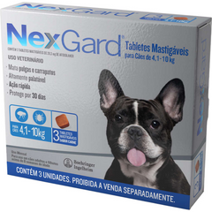 Antipulgas E Carrapatos Nexgard Para Cães De 4,1 A 10kg Com 3 Tabletes
