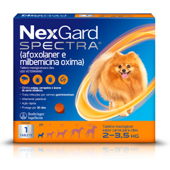 Antipulgas E Carrapatos Nexgard Spectra Pp Para Cães De 2 A 3,5kg Com 1 Tabletee