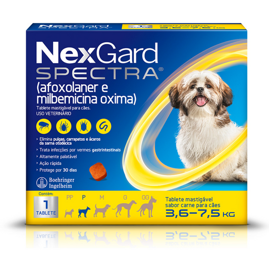 Antipulgas E Carrapatos Nexgard Spectra P Para Cães De 3,6 A 7,5kg Com 1 Tabletee