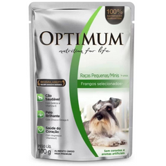 Ração Úmida Optimum Sachê Cães Adultos Raças Pequenas E Mini Frango 100 G
