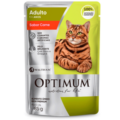 Ração Úmida Optimum Sachê Gatos Adultos Carne 85g