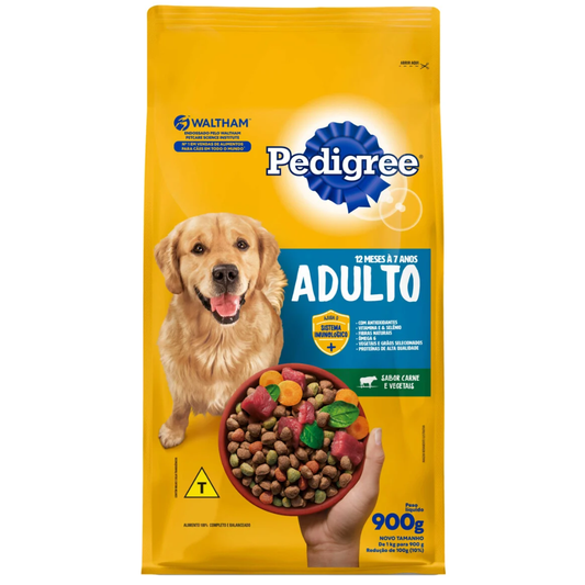 Ração Pedigree Para Cães Adultos Sabor Carne E Vegetais 900gr