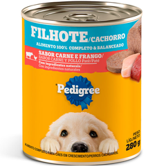 Ração Úmida Pedigree Lata Sabor Patê De Carne E Frango Para Cães Filhotes 280gr