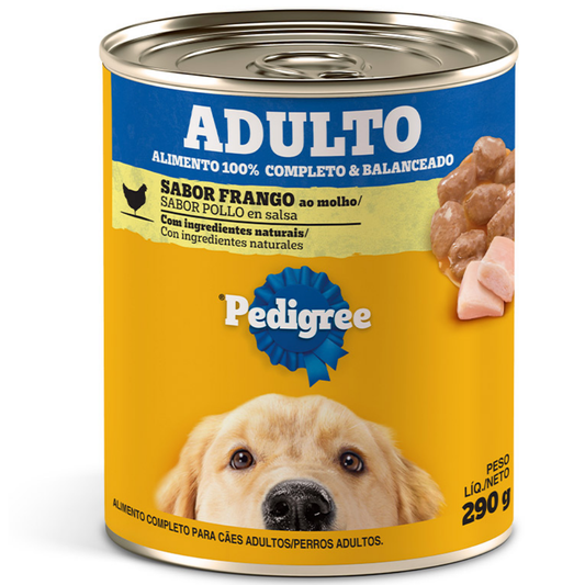 Ração Úmida Pedigree Lata Sabor Frango Ao Molho Para Cães Adultos 290gr