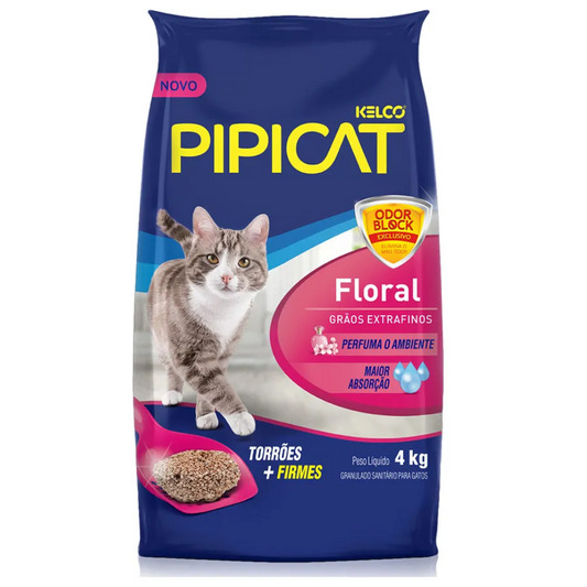 Areia Higiênica Para Gatos Pipicat Floral 4kg