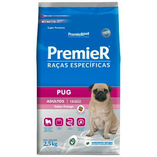 Ração Seca Premier Pet Raças Especificas Pug Para Cães Adultos Porte Pequeno
