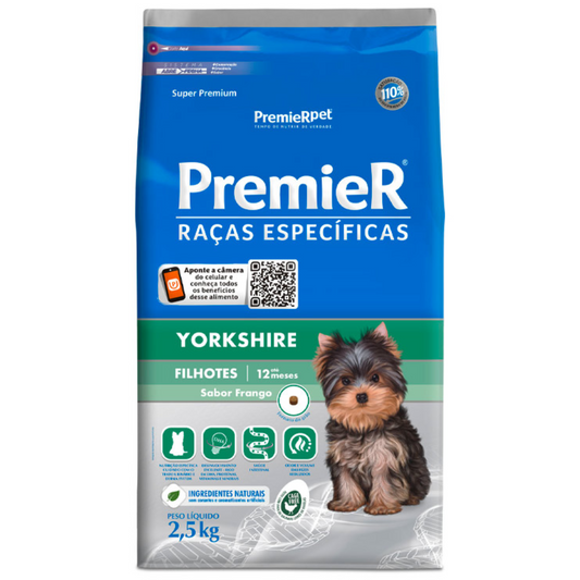 Ração Premier Raças Específicas Para Yorkshire Filhote Sabor Frango 2,5kg