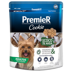 Biscoito Premier Cookie Sabor Coco E Aveia Para Cães Adultos De Raças Pequenas 250gr