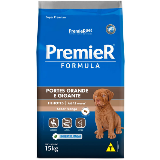Ração Premier Fórmula Para Cães Filhotes De Raças Grandes E Gigantes Sabor Frango 15kg