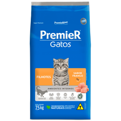 Ração Premier Ambientes Internos Gatos Filhotes Frango 7,5 Kg