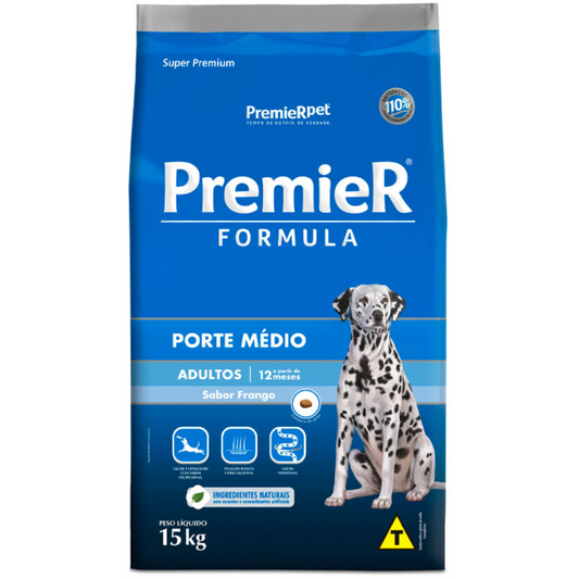 Ração Premier Fórmula Para Cães Adultos De Raças Médias Sabor Frango 15kg