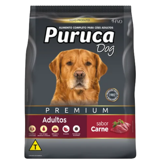 Ração Puruca Dog Premium Para Cães Adultos Sabor Carne 15kg