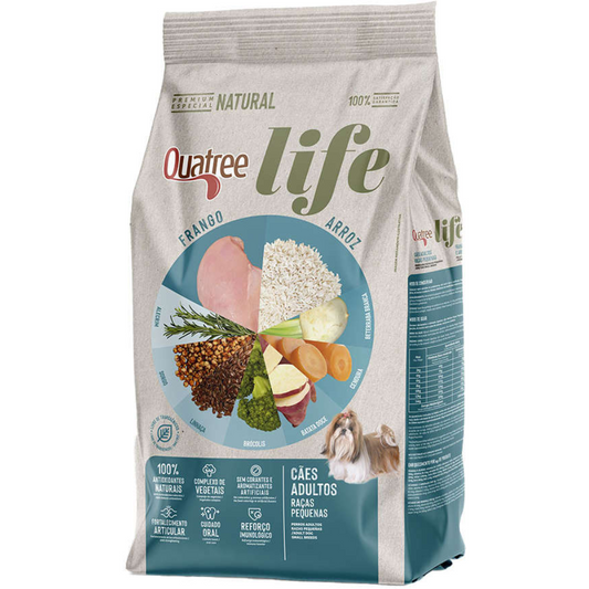 Ração Quatree Life Para Cães Adultos De Porte Pequeno Sabor Frango E Arroz 10,1kg