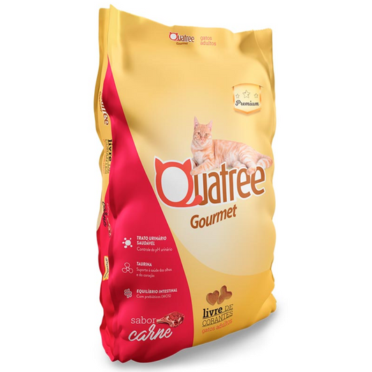 Ração Quatree Gourmet Para Gatos Adultos Sabor Carne 20kg