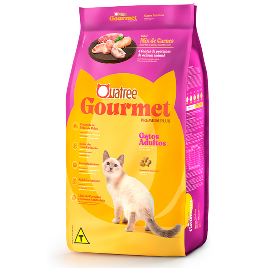 Ração Quatree Gourmet Para Gatos Adultos Sabor Mix De Carne 10,1kg