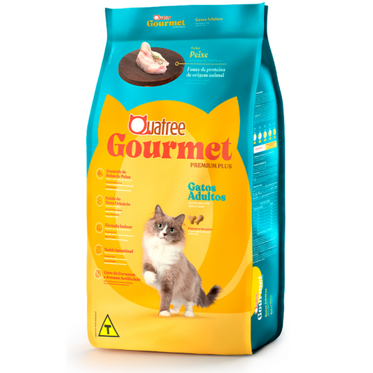 Ração Quatree Gourmet Para Gatos Adultos Sabor Peixe 10kg