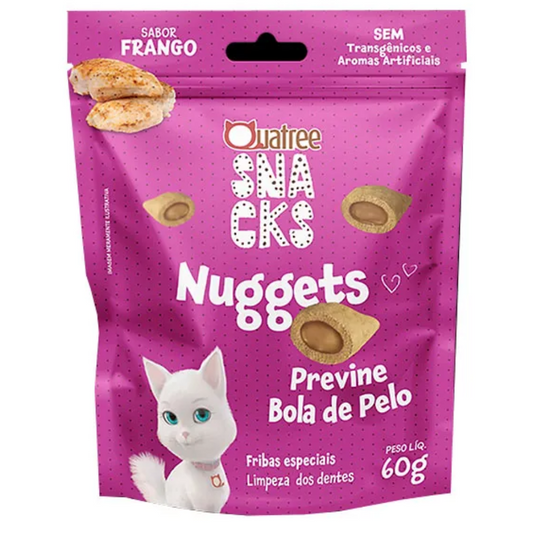 Quatree Snacks Nuggets Previne Bola De Pelo Para Gatos 60g
