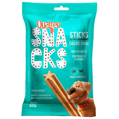 Quatree Snacks Sticks Saúde Oral Para Cães De Pequeno Porte Sabor Menta 60gr