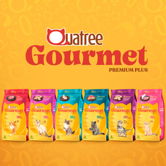Ração Quatree Gourmet Para Gatos Castrados Sabor Mix De Carne 10,1kgg