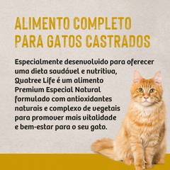 Ração Quatree Life Para Gatos Castrados Sabor Frango E Arroz 10,1kg