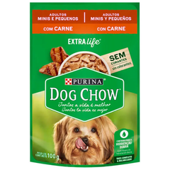 Ração Úmida Sachê Cão Adulto Raças Pequenas Dog Chow Sabor Carne E Arroz 100gr