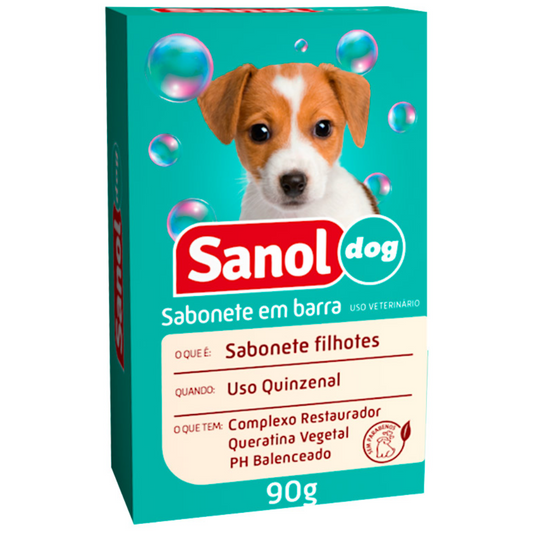 Sabonete Sanol Dog Para Cães E Gatos Filhotes 90gr