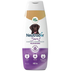 Shampoo E Condicionador Petmais 3 Em 1 Neutrodor Pelos Escuros 700ml