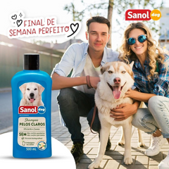 Shampoo Para Cães Com Pelos Claros Sanol Dog 500ml