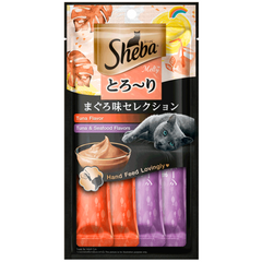 Petisco Cremoso Sheba Para Gatos Adultos Sabor Atum & Camarão 48gr