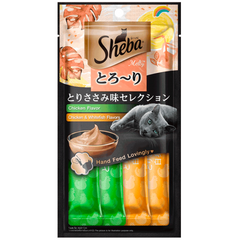 Petisco Cremoso Sheba Para Gatos Adultos Sabor Frango & Peixe Branco 48gr