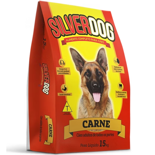 Ração Silverdog Para Cães Adultos Sabor Carne 15kg