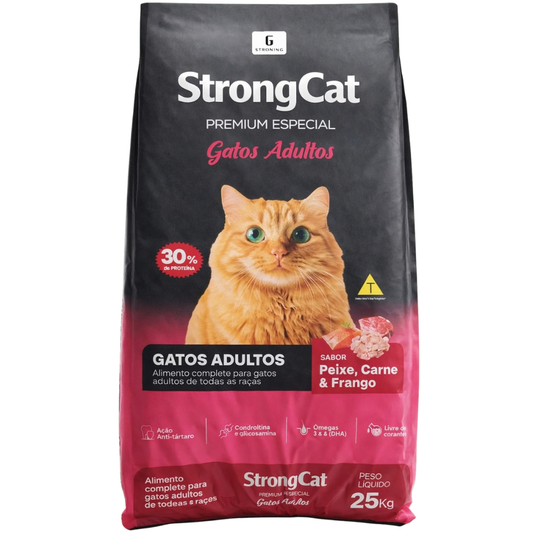 Ração Strong Cat Para Gatos Adultos 25kg