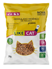 Areia Higiênica Granulado De Madeira Like Cat Premium 2kg