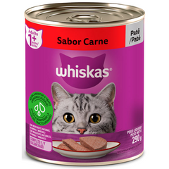 Ração Úmida Whiskas Lata Sabor Patê De Carne Para Gatos Adultos 290gr
