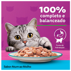 Ração Úmida Whiskas Lata Sabor Atum Ao Molho Para Gatos Adultos 290gr