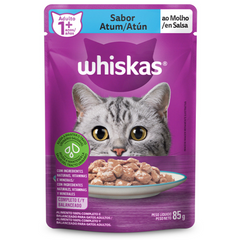 Ração Úmida Whiskas Sachê Sabor Atum Ao Molho Para Gatos Adultos 85gr