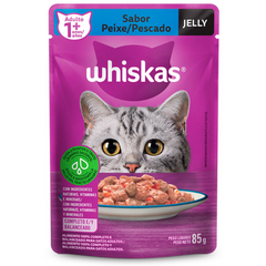Ração Úmida Whiskas Sachê Sabor Peixe Jelly Para Gatos Adultos 85gr