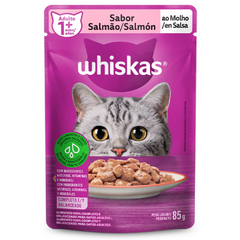 Ração Úmida Whiskas Sachê Sabor Salmão Ao Molho Para Gatos Adultos 85gr