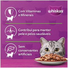 Ração Úmida Whiskas Sachê Promocional Leve 20 Pague 16 Sabor Carne Ao Molho Para Gatos Adultos 85gr