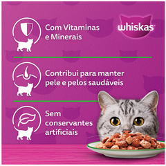 Ração Úmida Whiskas Sachê Sabor Cordeiro Ao Molho Para Gatos Adultos 85gr