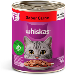 Ração Úmida Whiskas Lata Sabor Carne Ao Molho Para Gatos Adultos 290gr