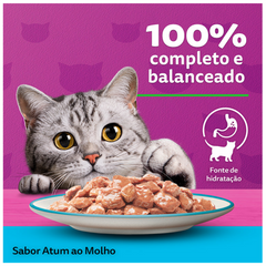 Ração Úmida Whiskas Sachê Sabor Atum Ao Molho Para Gatos Adultos 85gr